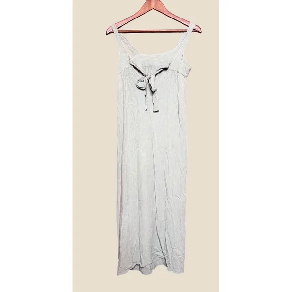 Lilyful Maxi Dress Women Small Sage Green Excellent Tie Back Crinkle Gauze D5756 - Image 2