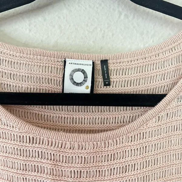 Anthropologie Akemi & Kin Frenchie Fringed Poncho Sweater Pink NEW Size Medium - Image 5