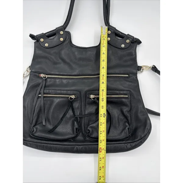 GG Boss Black Leather Large Hobo Bag Vintage Y2K - Image 4