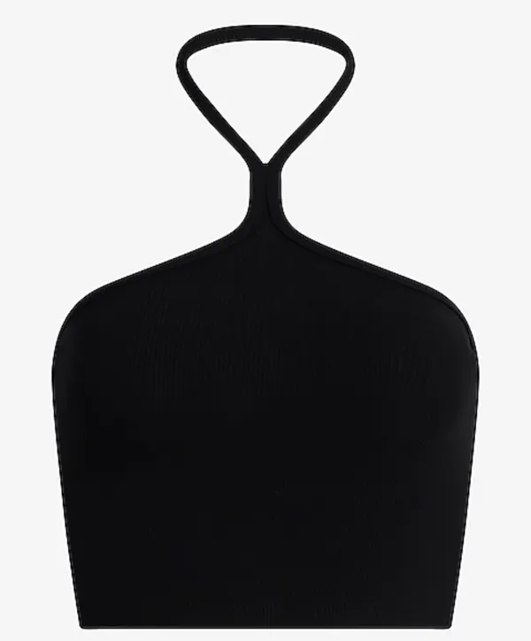 New With Tags Express Black Fitted Ribbed Crop Tank Size L  - Image 4