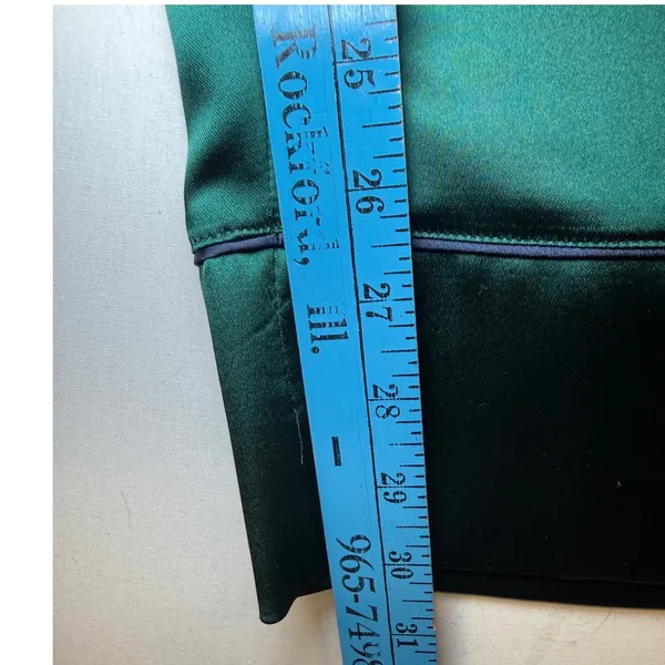 Wildfang Empower Satin‎ Loose Leg Drawstring Pant Emerald Green Medium BTPT0056 - Image 7