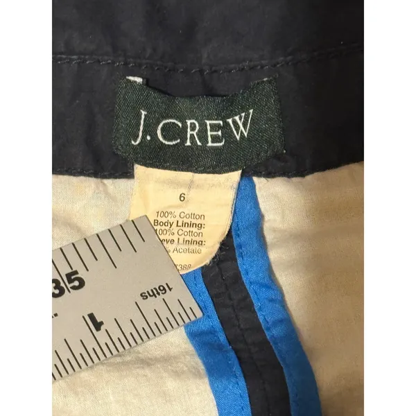 J Crew Navy Blue Cotton Waxed Look Utility Jacket Womens Size 6 - Image 4