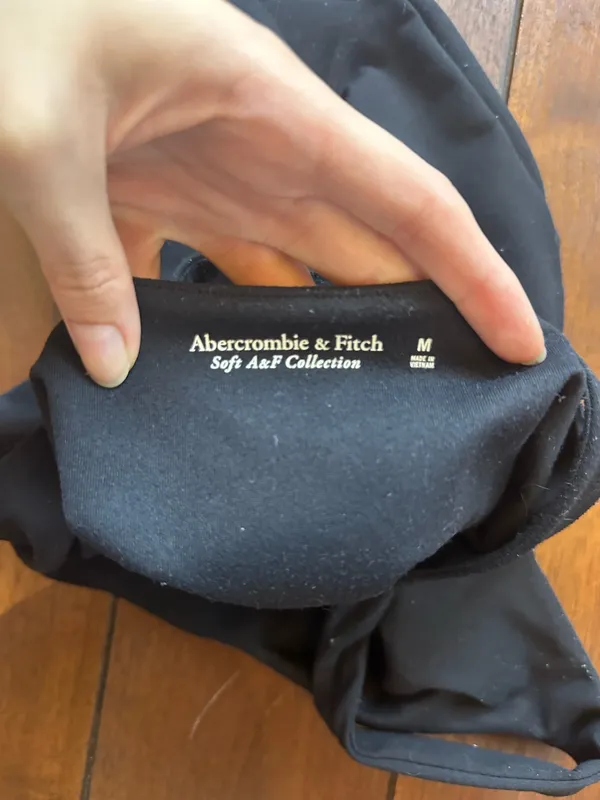 Abercrombie Soft AF Black Bodysuit Thong M - Image 2
