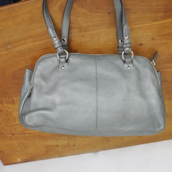 Coach F16529 Penelope Turnlock Silver Leather Satchel - Image 6