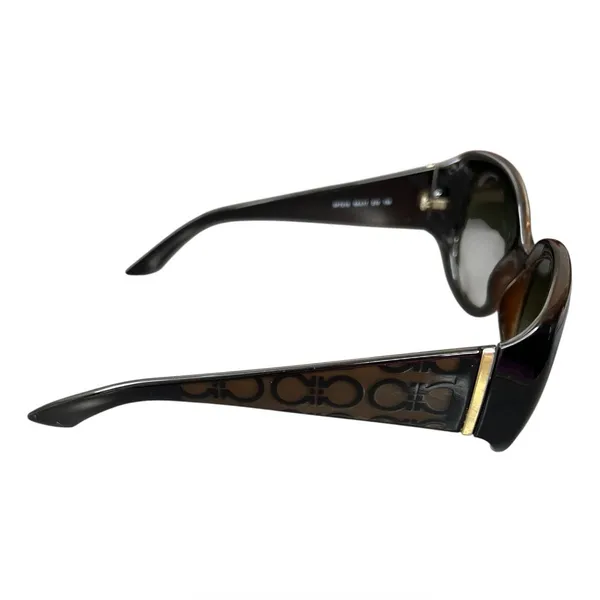 Salvatore Ferragamo brown oversized oval sunglasses tortoise shell frame Y2K - Image 3