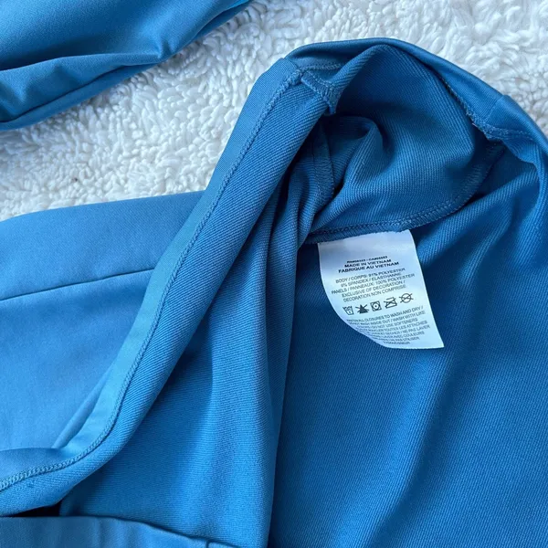 Nike Womens Sz M Dri-Fit Long Sleeve Blue Running Athleisure Luxe Preppy Sports - Image 7