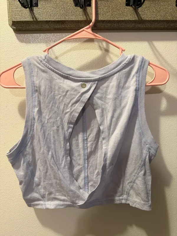 Light Blue Cropped Tank Top - Women's Sleeveless Crop - Image 2