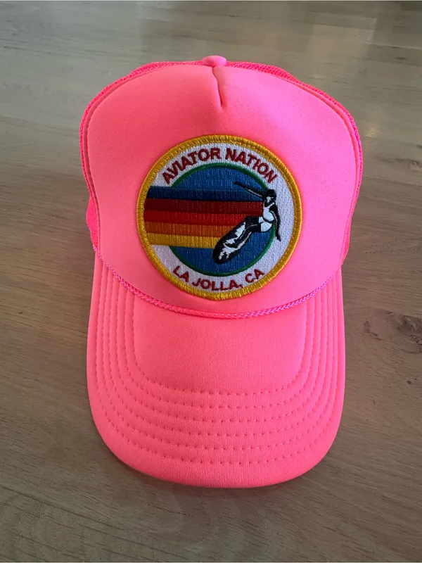 Aviator Nation Signature Trucker Hat neon pink - Image 4