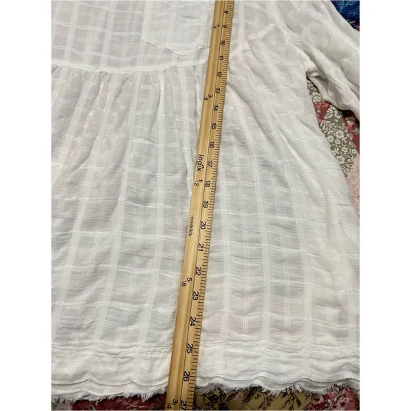 We The Free  Women White Textured Buttonless Tunic Size extra Small OVERSIZE. - Image 14