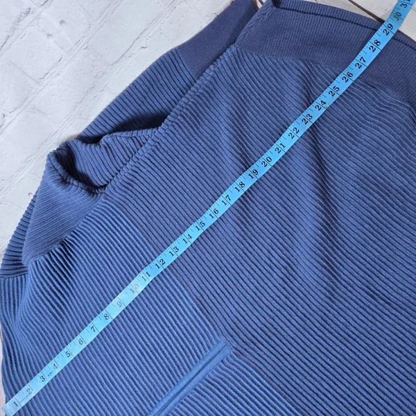 OFFLINE by Aerie Home Stretch Ribbed Sweater Quarter Zip Blue Pullover Sweater L - Image 10