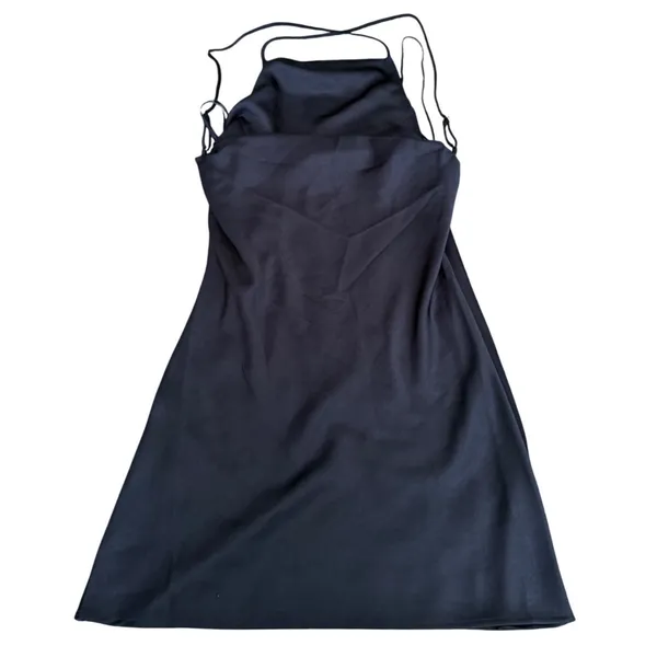 Sage The Label Navy Blue Satin Mini Dress Open Back XS‎ NEW - Image 3
