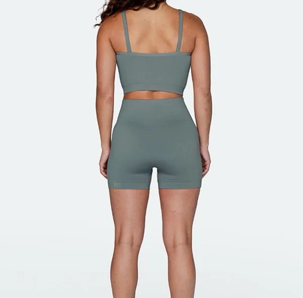 SET active Sculptflex High-Waist Seamless Biker Green Shorts Sz XS - Image 2