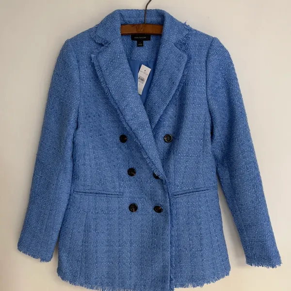 Ann Taylor Fringed Tweed Double Breasted Blazer NWT - Image 12
