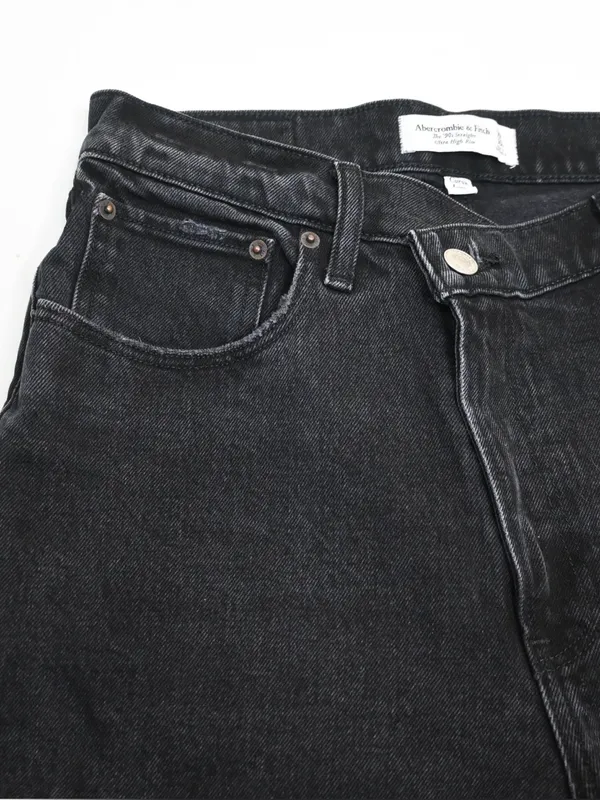 Abercrombie & Fitch Women's 30/10 The 90's Straight Ultra High Rise Jean Black - Image 6