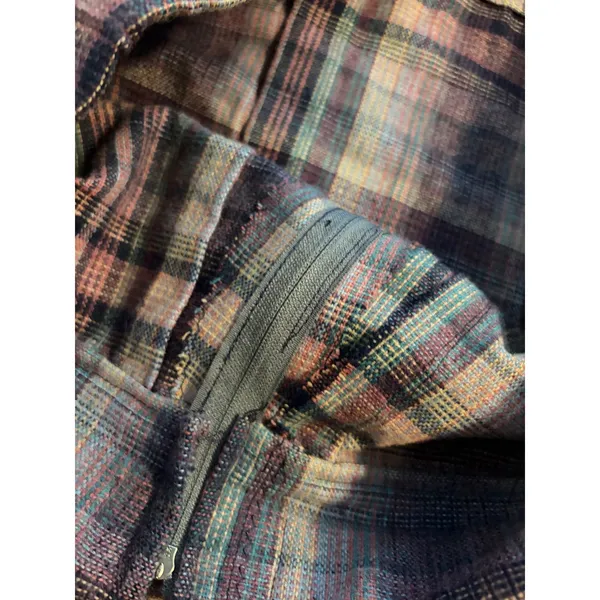 Vintage Plaid Mini Skirt Academic Purple‎ Rust Pleated Back Zipper - Image 5