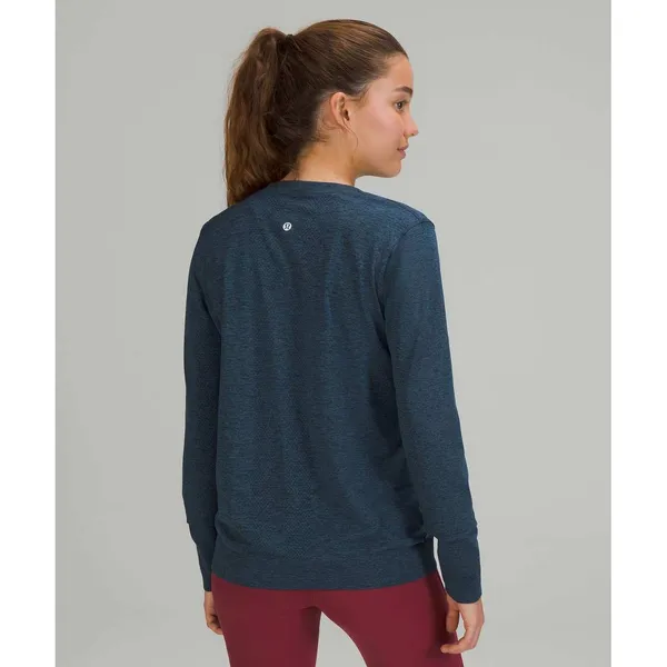 Lululemon Swiftly Relaxed Long Sleeve Shirt True Navy Iron Blue Small - Image 2