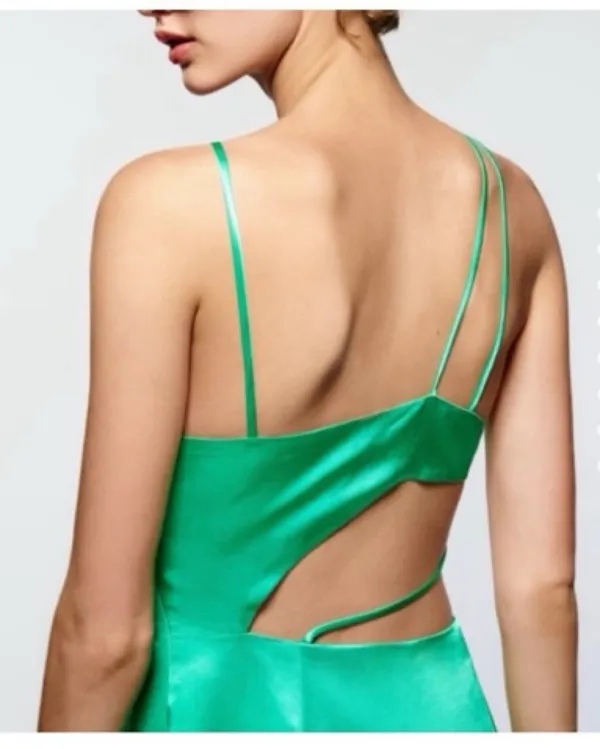 Strappy Satin Midi Dress - Image 3