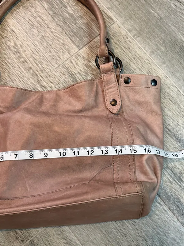 Frye Melissa Tote Shoulder Bag Distressed Tan Leather Boho Gypsy Hippy - Image 5