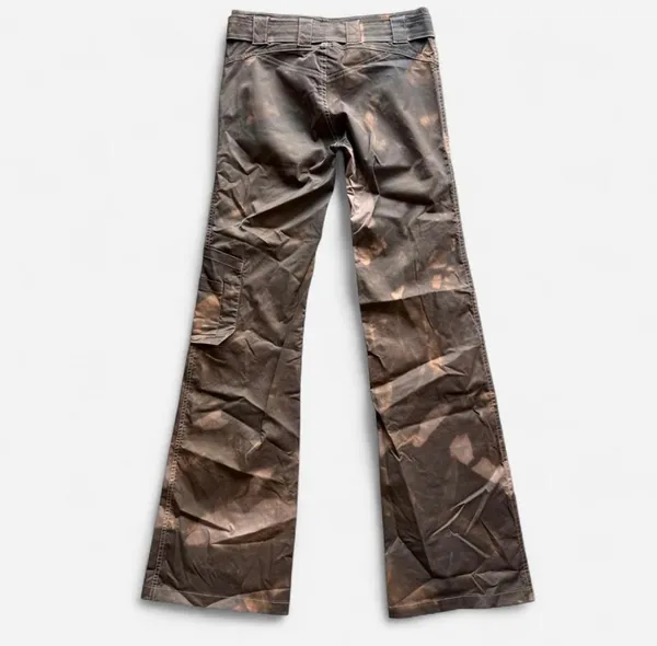 Faux leather flared cargo pants Brown Size 0 - Image 2