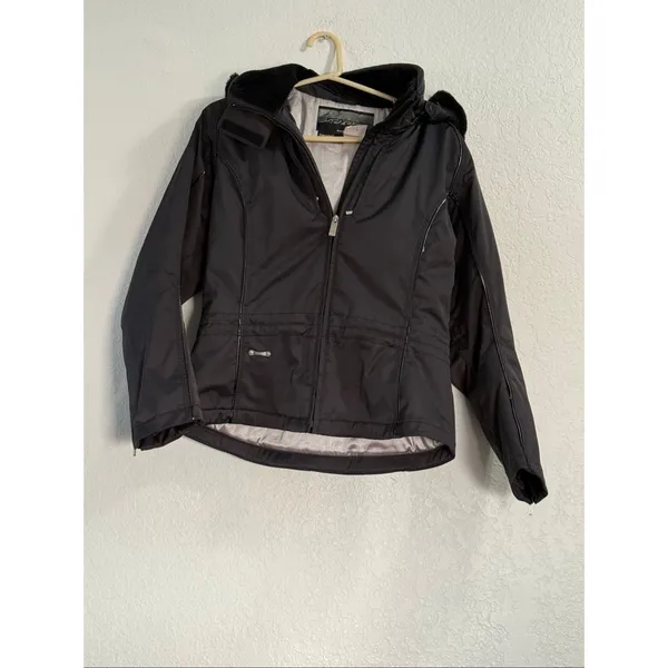 Spyder XTL Ladies Women Full-Zip Jacket Black soft shell ski snow Size 10 - Image 3