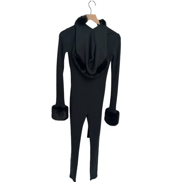 SKIMS Cloud Hooded Catsuit RARE XS onyx New without tags - Image 5