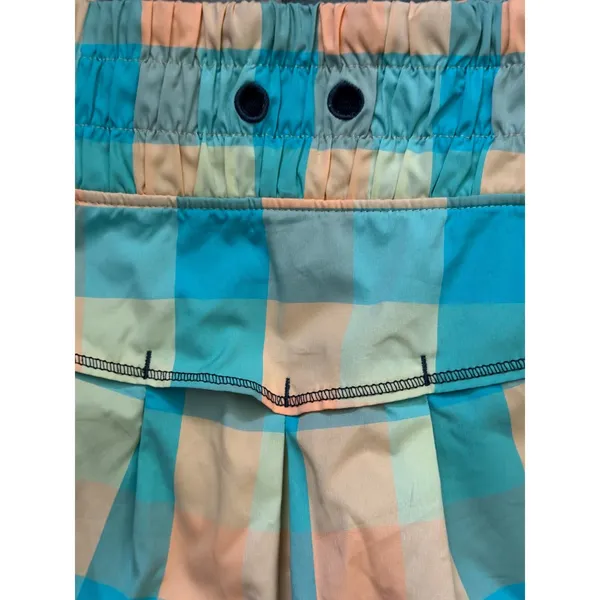 Lululemon Leader of the Track Plaid Pleated Skirt Size 4 Yellow Teal Lined Skort - Image 3