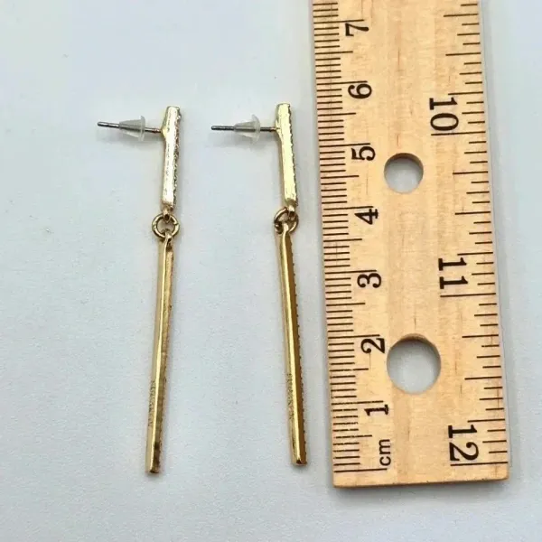 Gold Rhinestone Bar‎ Long Boho Retro Dangle Hook Earrings Fashion Jewelry E68 - Image 2