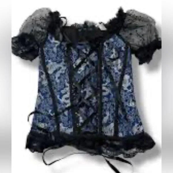 New corset with dragons royal blue and Black Lace-Up Women's Top L/M - Image 8