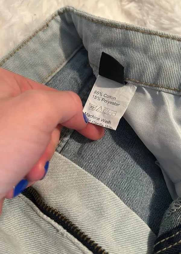 SheIn NWOT Colorblock Blue Jean Denim Shorts - Image 8