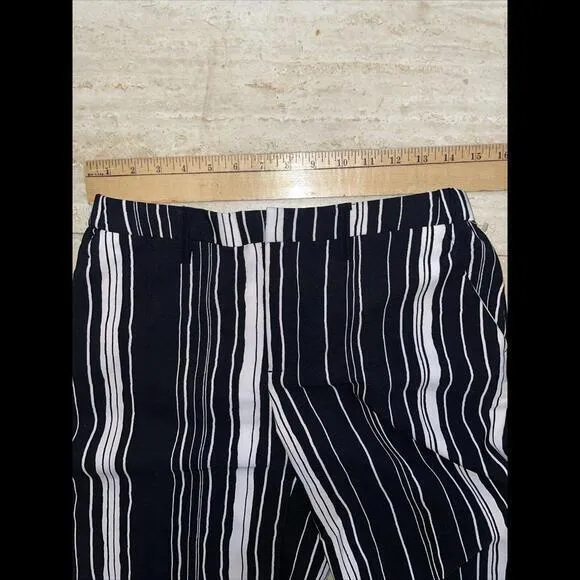 Mario‎ Serrani Black White Striped Wide Leg Pant Size 4 - Image 2