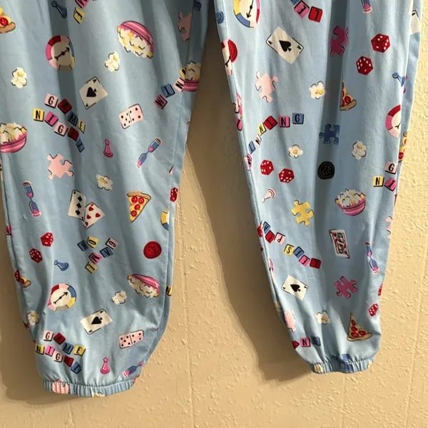 Womens Light Blue Game Night Joggers With Pockets - Image 3