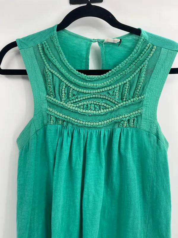 Anthropologie Akemi + Kin Green Boho Sleeveless Cami Peasant Top Size Small - Image 3