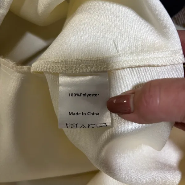 Petal & Pup Ellah Satin Bow Front Mini Dress Ivory White Size Medium M - Image 5