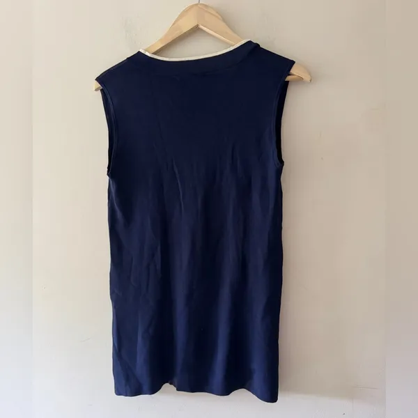 Lauren Ralph‎ Lauren Navy Blue Knit V-Neck Top - Image 3