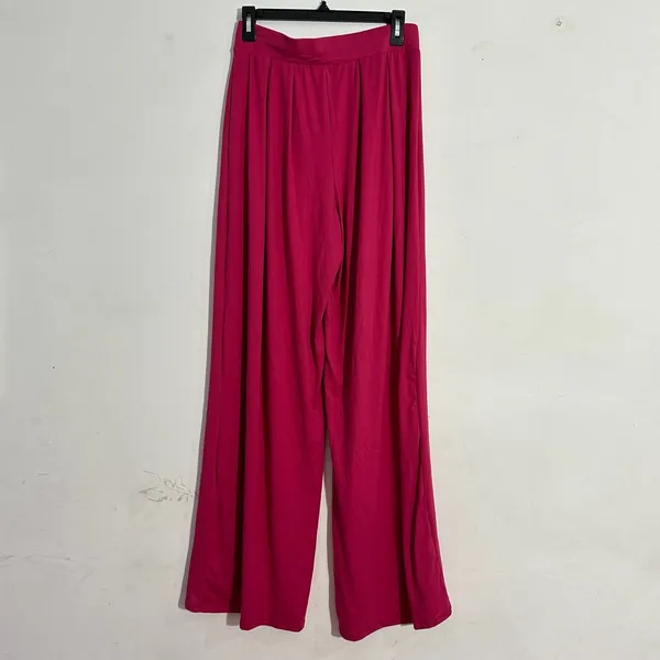2 Saints Magenta‎ Pink Wide Leg Palazzo Pants High Rise Pleated KS102 Large - Image 2