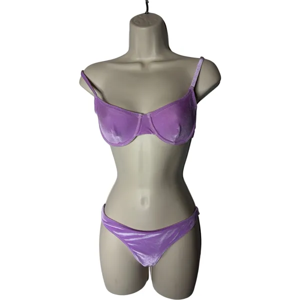 Solid And Striped The Eva Bikini set in velvet lilac sz S - Image 2