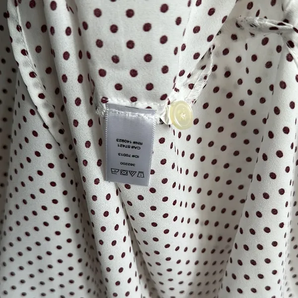 LOFT White and Purple Long Sleeve Blouse - Image 9