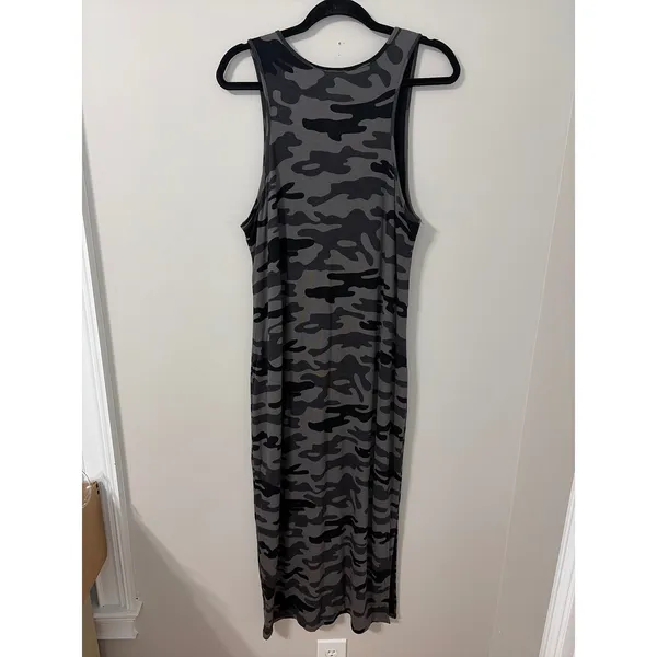 Peyton Jensen Evereve Camo Sleeveless Maxi Tank Dress Grey Black XL NEW Tags - Image 10