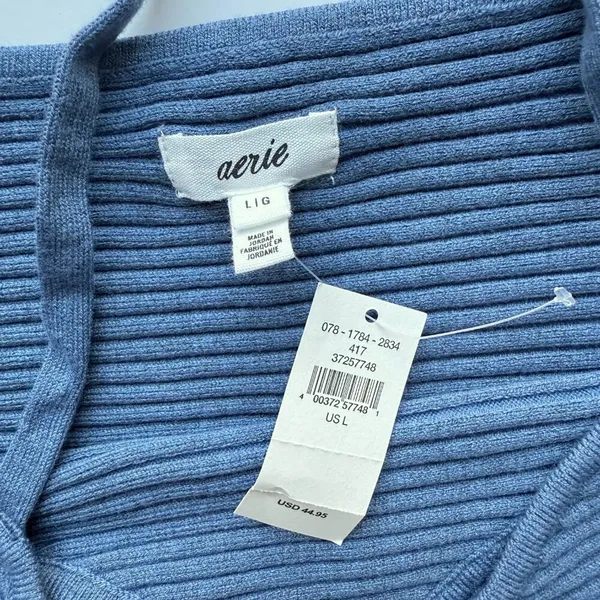 Aerie NWT Take Charge Sweater Corset Tank Top Cropped Blue Size Large L NEW - Image 5
