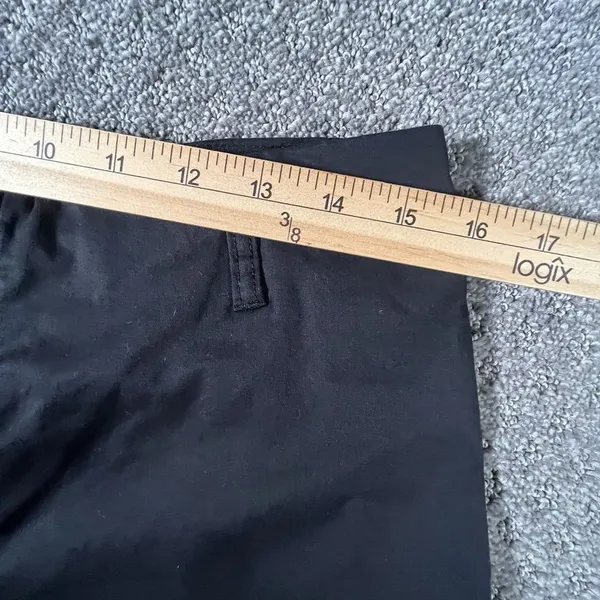 Zara Wide Leg Pants Womens Size M Black Cropped Cotton Blend‎ Trousers Mid Rise - Image 6