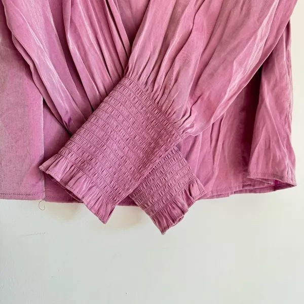 SCARLET DARKNESS Women Renaissance Retro Shirt Lantern Sleeves Top Size L Purple - Image 3