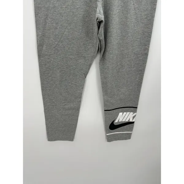 Nike Gray Future Logo Cropped Mid Rise‎ Leggings Cotton BV3989-063 Womens Size S - Image 3
