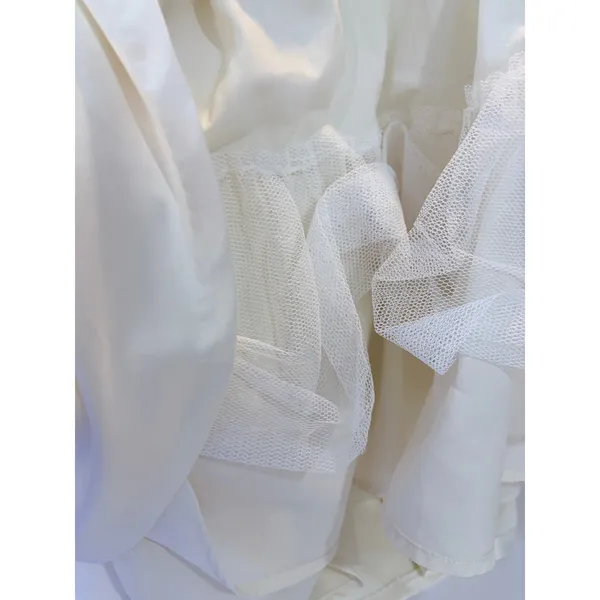 ModCloth Ivory Satin Sweetheart Fit Flare Mini‎ Dress Pockets Bridal Rehearsal L - Image 10