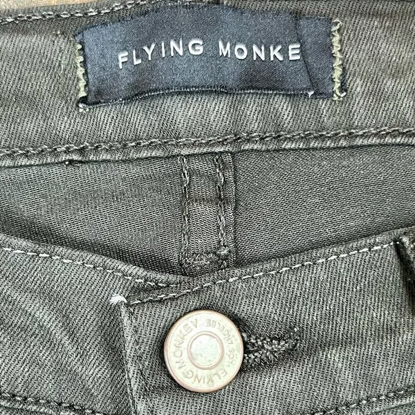 Vervet New Flying Monkey Army Green Distressed Jeans 28 - Image 7