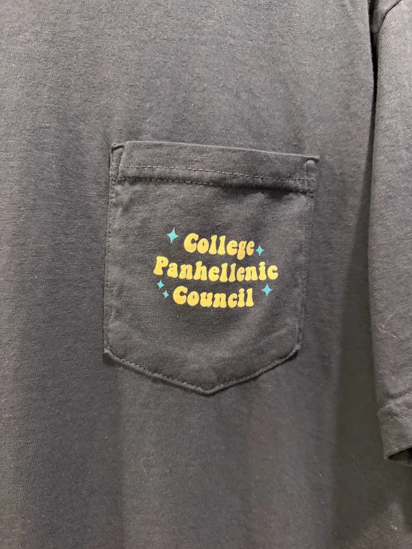Comfort Colors Valdosta State University 2025 Panhellenic Showcase Short Sleeve Pocket Tee Blue - Image 3