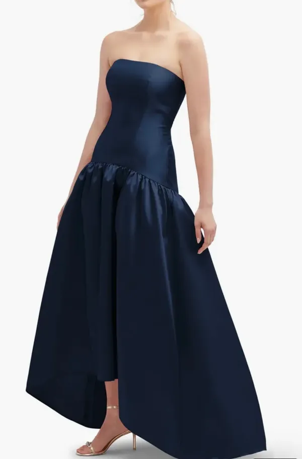 Alfred Sung Strapless Satin Gown - Image 4