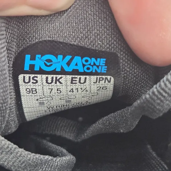 HOKA One One Rincon 4 Running Shoes Women’s 9 B Black White Sneakers 1155131 NEW - Image 6