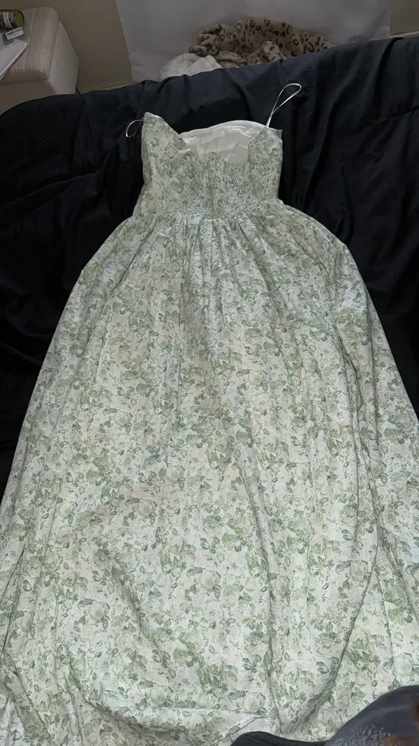 Green floral maxi dress - Image 3