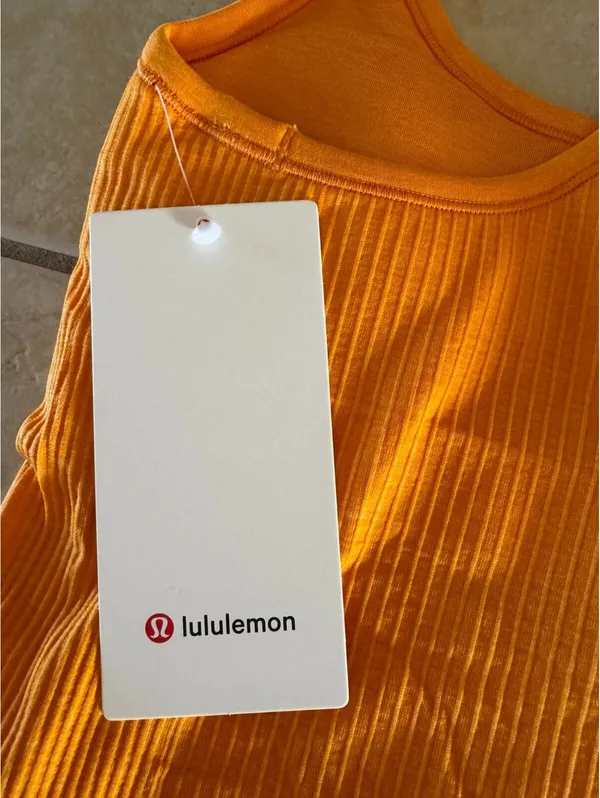Lululemon Ebb To Street Tank Padded Citrus Sizzle Tone Size 6 NWT - Image 3