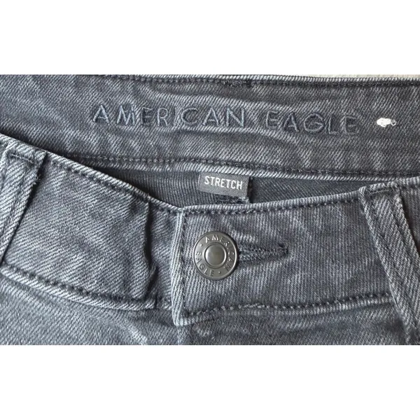 American Eagle Womens Size 8 Mom Jean Black Denim High Rise Stretch Casual - Image 4